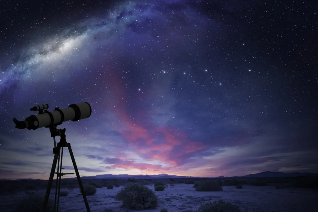 SEO telescope with stars shining