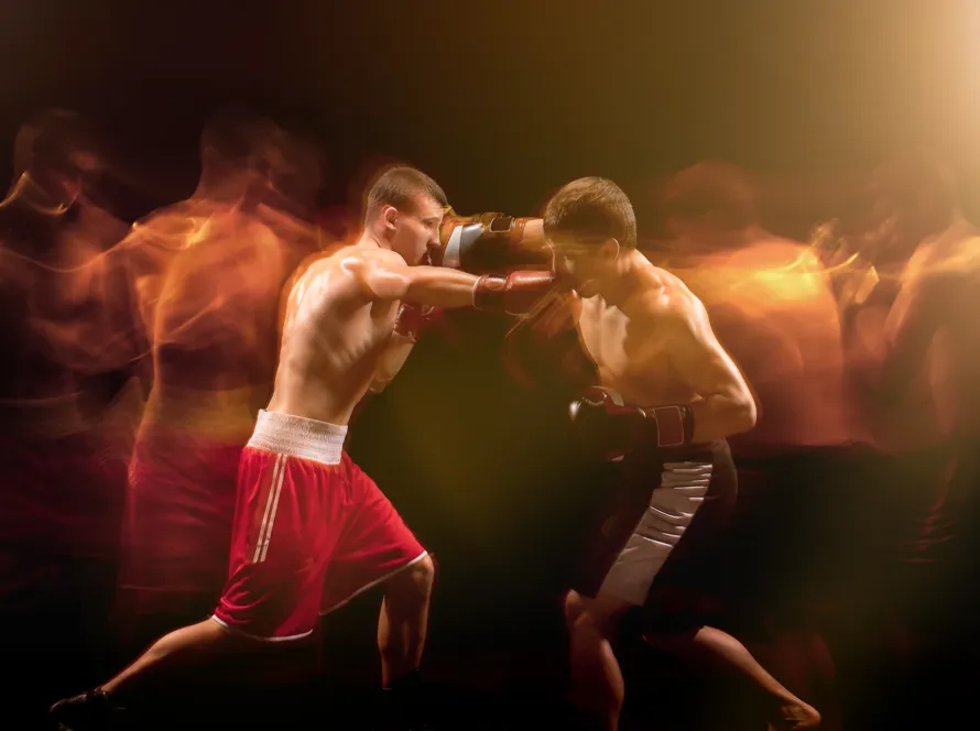 two males boxing with boxing gloves versing each other - professional website design